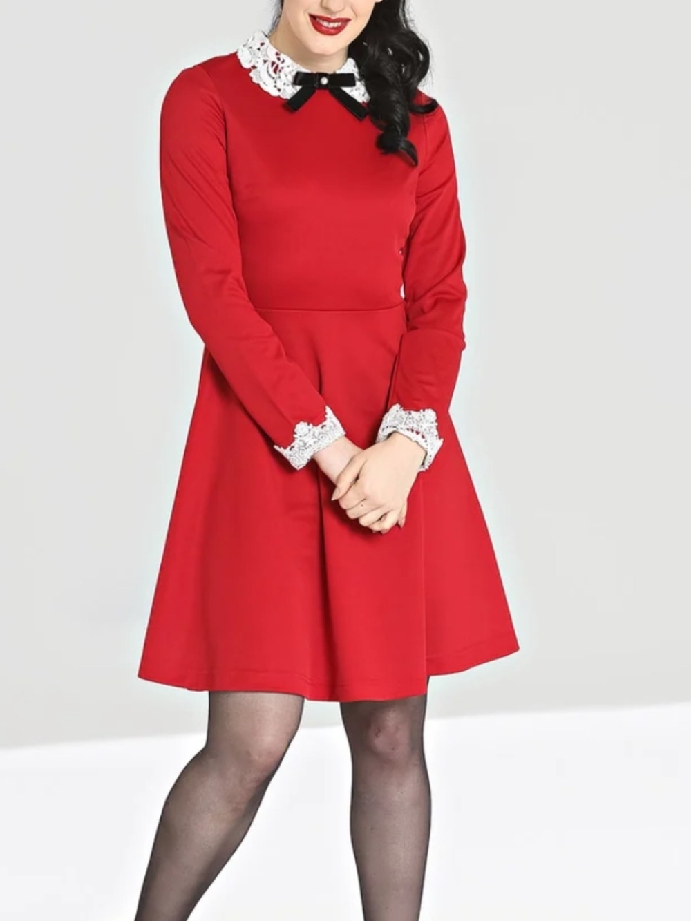 Hell Bunny Red Long-Sleeve Sabrina the Teenage Witch Dress